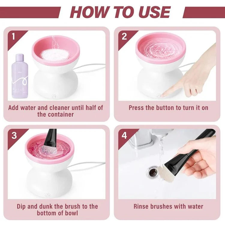 Electric Makeup Brush Cleaner – Automatic Spinner with Bowl | ChinaCart.pk