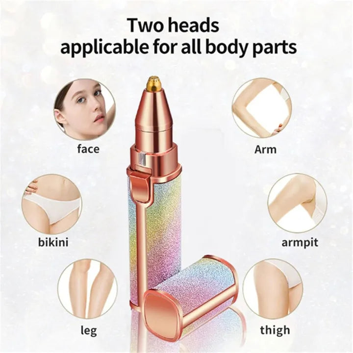 2-in-1 Eyebrow & Facial Hair Trimmer – Glitter Finish, Battery Operated | ChinaCart.pk