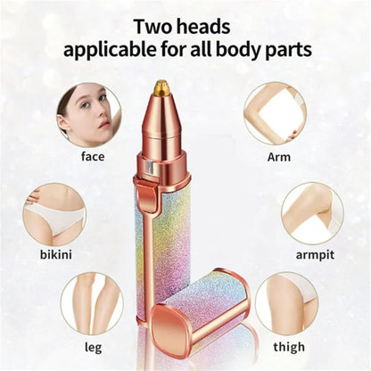 2-in-1 Eyebrow & Facial Hair Trimmer – Glitter Finish, Battery Operated | ChinaCart.pk