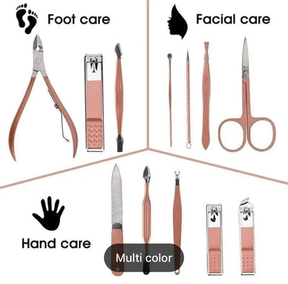 16pcs Manicure Pedicure Grooming Kit, Stainless Steel set