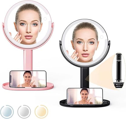 Makeup Mirror with LED Vanity Light – Adjustable Brightness & Portable Design | ChinaCart.pk