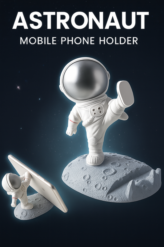 Astronaut-shaped mobile phone holder stand – creative desktop accessory compatible with all smartphones
