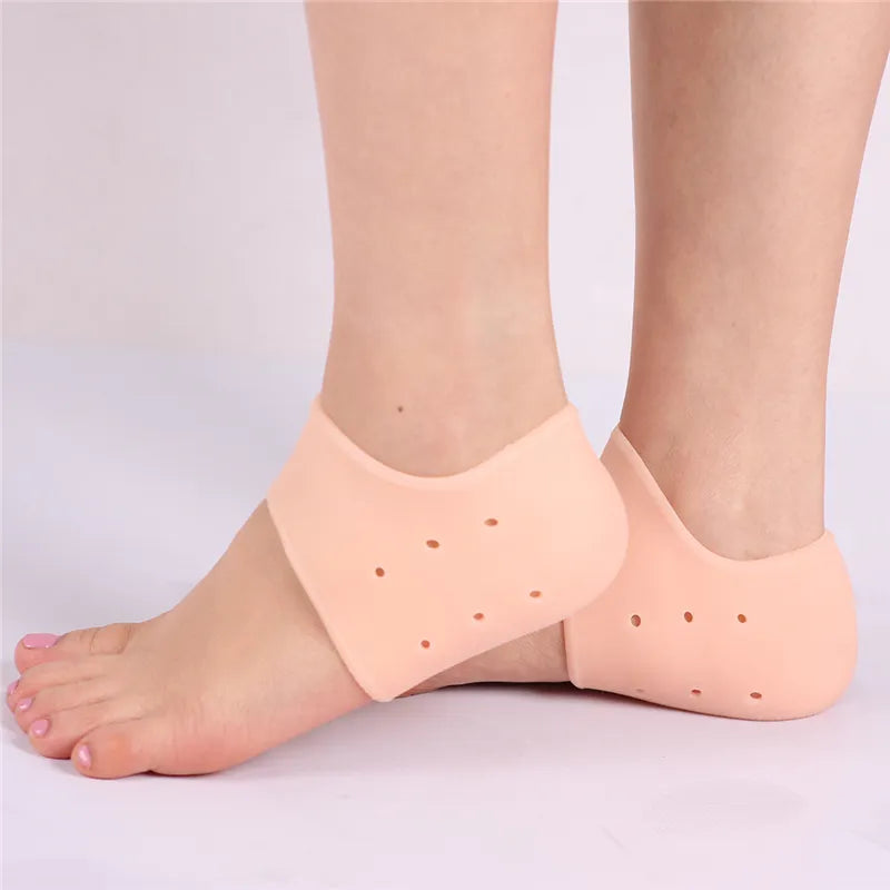 "Silicone Heel Protection Pads for Foot Pain Relief, Anti-Crack and Cushion Support – Comfortable for Men & Women
