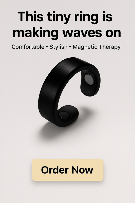 Black Magnetic Therapy Ring for Blood Circulation Support – Stylish adjustable health ring for men and women, designed to improve circulation and relieve fatigue
