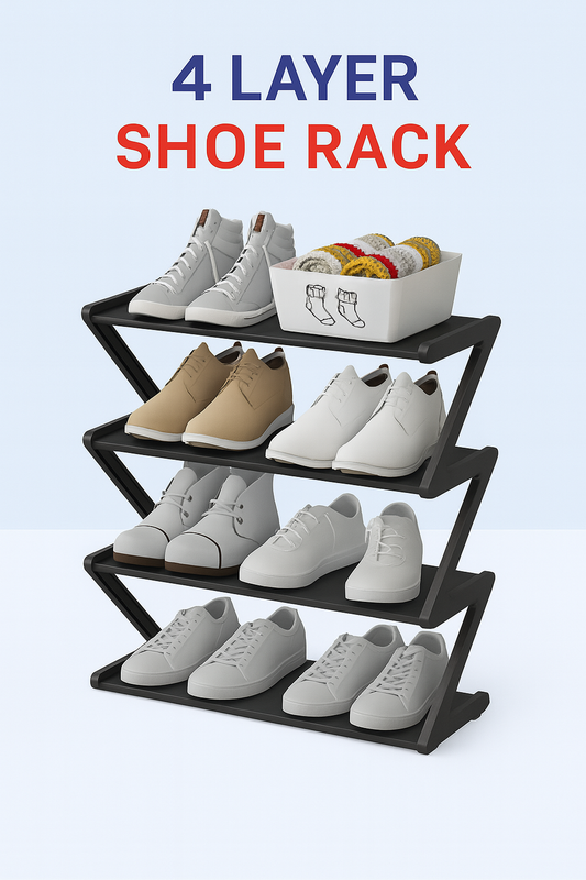 4 Layer Shoe Rack – Space Saving Organizer for Home & Entryway | ChinaCart.pk